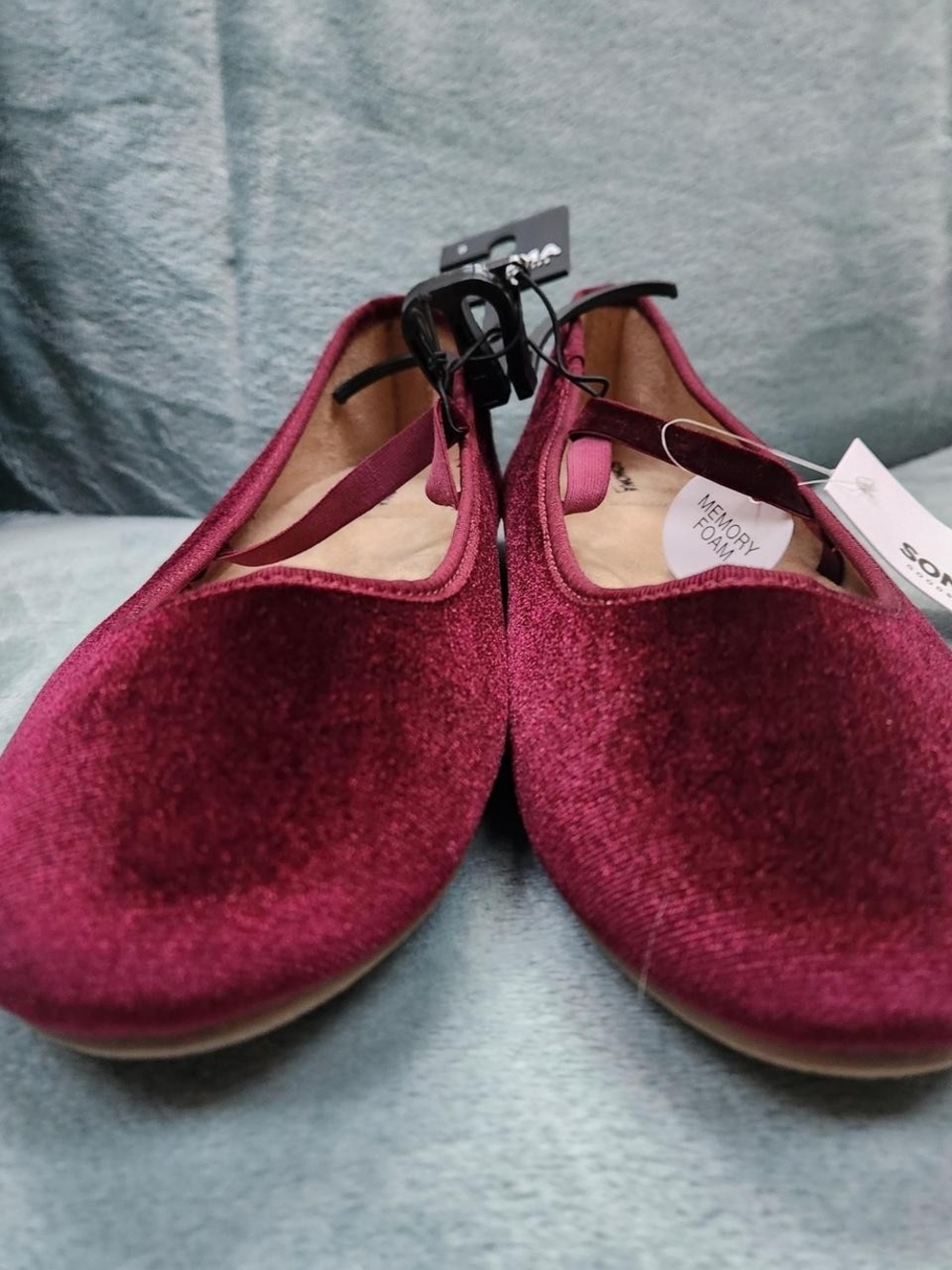Sonoma Velvet Ballet Flats in Deep Wine Size 5 Nwt